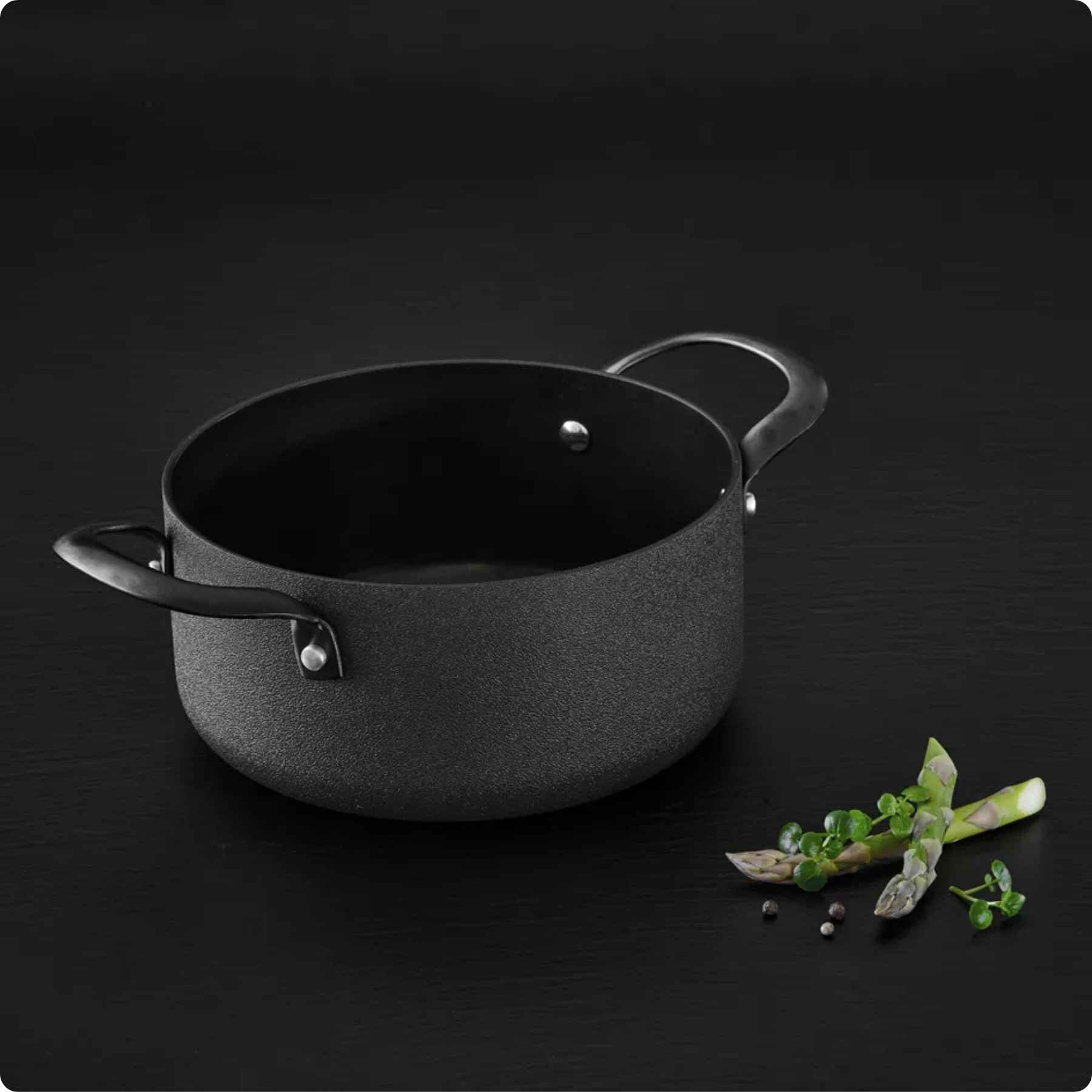 Morsø Black Fossil Grydesæt m/låg 6 dele Black